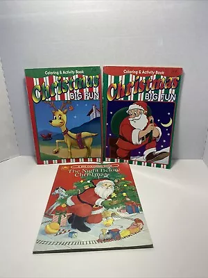 Lot Of 3 Christmas Vintage Coloring Books • $10