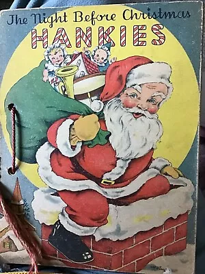 Night Before Christmas Hankies Book/No Hankies~Illust Rare VTG 1941 Childrens • $54.80