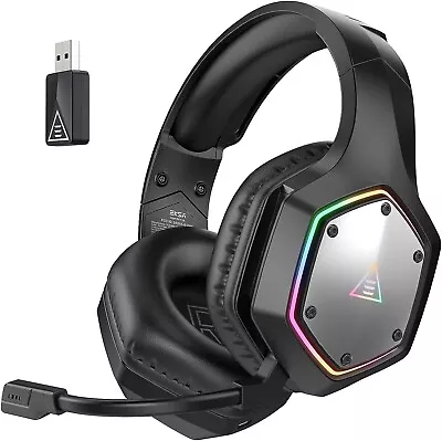 EKSA E1000WT Wireless Gaming Headset 7.1 Surround Sound Gaming Headphones RGB • £49.99