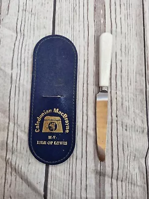 Caledonian Macbrayne Isle Of Lewis Knife & Blue Leather Case • £1