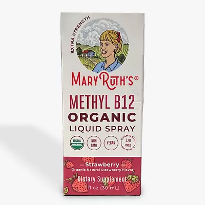 Organic Methyl B12 Liquid Spray Extra Strength Strawberry 1 Fl Oz (30 Ml) • $8.80