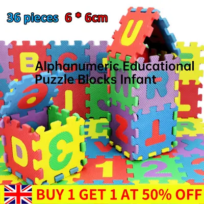36 Pcs Alphabet Baby Foam Play Mat Kid Soft Toy Crawling Jigsaw Puzzle Floor Fun • £5.96