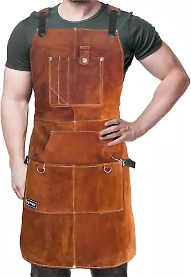 ® Work Apron With Tool Pockets - Heavy Duty Shop Apron For Woodworkers Mechanic • $62.99