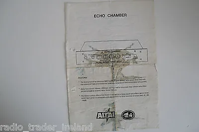 Altai Echo Chamber (instructions Only).....................radio_trader_ireland. • £7.99