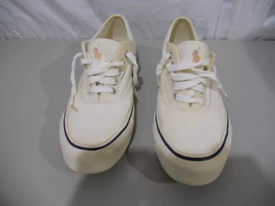 Polo Ralph Lauren Men's Size 10 D Low Casual Fashion Sneakers Shoes White • $19.99