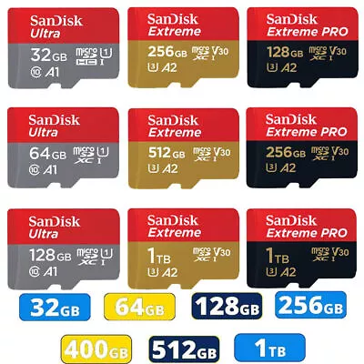 Micro SD Memory Card SAMSUNG SanDisk 32GB 64GB 128G 256G 512G Ultra/Evo Plus • $10.50