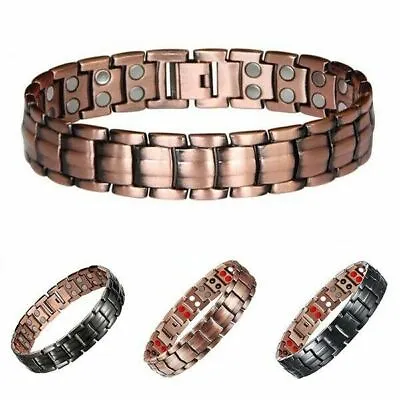 Men Women Therapeutic Energy Healing Copper Magnetic Bracelet Therapy Arthritiss • $3.47