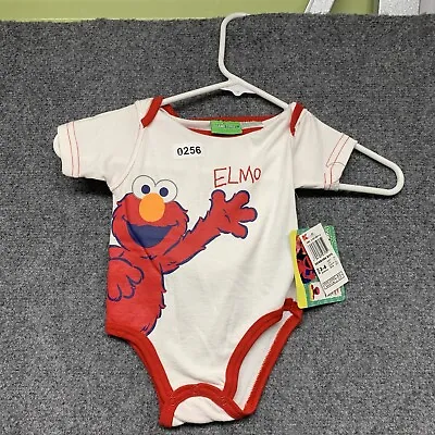 NWT Sesame Street Bodysuit Infant Size 3/6 Months Red Elmo Embroidered Boys • $24.99