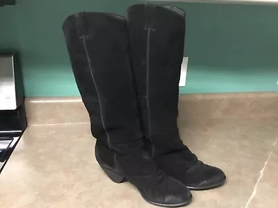 Miss Sixty Issac Slouchy Distressed Black Boots Size 39 1/2 (con20) • $75