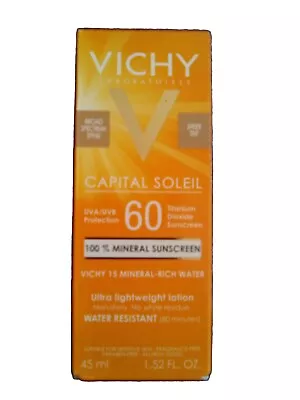 Vichy Capital Soleil Tinted Mineral Sunscreen Face SPF 60 Water Resistant 45ml • $12.89