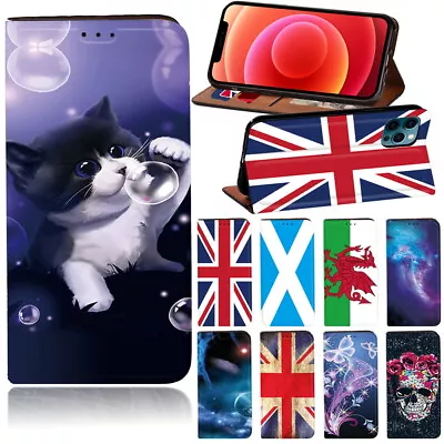 Printed Leather Stand Cover Case Fit Apple IPhone 14 13 12 11 Pro Max Phone • £4.99