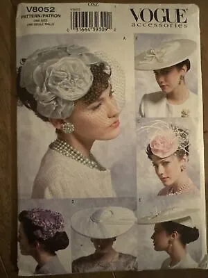 Vogue V8052 Misses One Size 5 Vintage Style Hats Uncut Sewing Pattern • $12.99