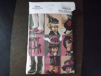 Vogue 7654 Sew Pattern 18  Doll Accessories Hats Boots Shoes Parasol  Linda Carr • $9.99