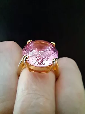 Certified 21.4ct Padparadscha  Saphire 14k Gold Over Sterling Silver Pink... • £800