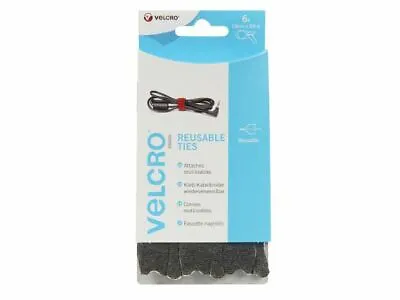 VELCRO® Brand ONE-WRAP® Reusable Ties (6) 12mm X 20cm Black • £7.87