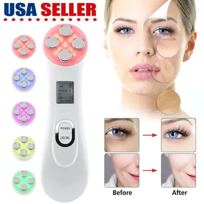 $18.95 • Buy 5 IN 1 Facial Beauty Skin Tightening Machine RF LED Light Photon Therapy Device