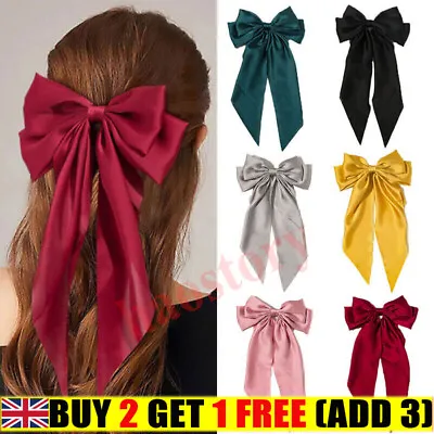 Oversize Womens Bow Hair Clip Bowknot Ribbon Hairpin Two-layers Bows Barrettes. • £2.99