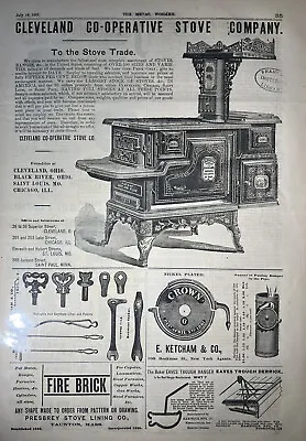 1881 Antique Cleveland Co-operative Stove Company Large Vintage Print Ad • $6.61