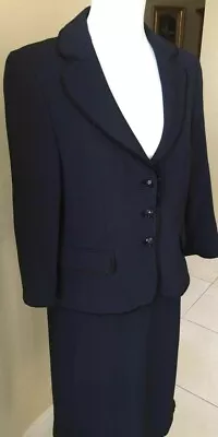 Moschino Cheap And Chic Navy Blue Skirt Suit Size Italy 46 US 12 Worn Only Once • $359.99