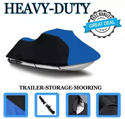 BLACK/BLUE Yamaha Jet Ski PWC Trailerable Cover Wave Venture 1996-1998 3 Seater • $79.69