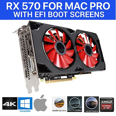 Apple Mac Pro AMD Radeon RX 570 4GB PCI-E Video Card OSX Mojave Catalina 580 • $225