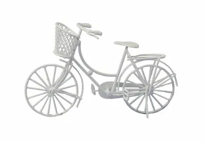 £15.99 • Buy Dolls House Miniature 1/12th Scale White Metal Shopping Bike Bicycle DF590