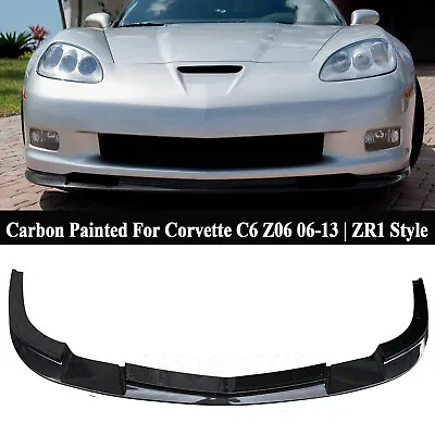 For Corvette C6 Z06 2006-2013 ZR1 Style  Carbon Look Front Bumper Lip Splitter • $109.99