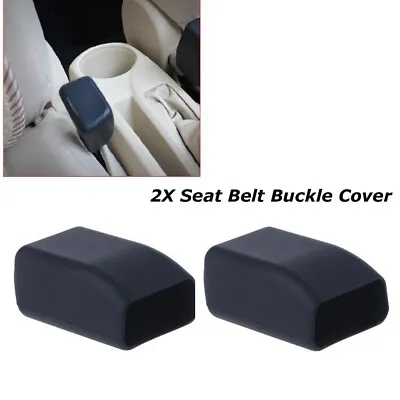 2X Universal Silicone Car Seat Belt Buckle Covers Clip Anti-Scratch Cover Black • £6.29