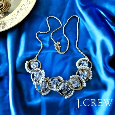 J.CREW Vintage Pearl Bead And Gold Sphere Statement Necklace • $25