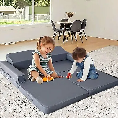 Kids Couch Sofa 8 Pieces Fold Out Couch Play Set Modular Foam Play Couch • $127.78