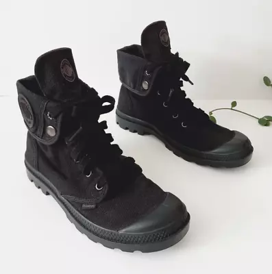 Palladium Baggy Tactical Boots Women’s Size 8 Triple Black Combat Style • £38.60