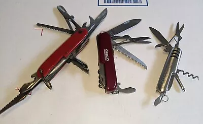 Lot Of 3 Multi Tool Pocket Knives Folding • $19.95