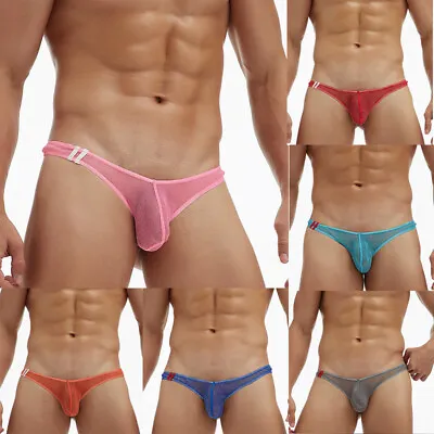 G-String Thong Underwear Briefs Underpants Men See Through Jockstrap Bulge Pouch • £2.39