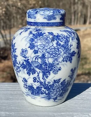 Vintage 20th C. Chinese / Japanese Transfer Blue White Porcelain Ginger Jar • $45