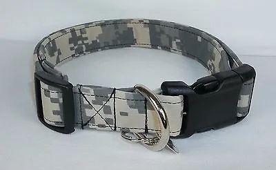 Authentic Army Digital Camo Military Fabric Dog Collar Custom Made Adjustable  • $10.99