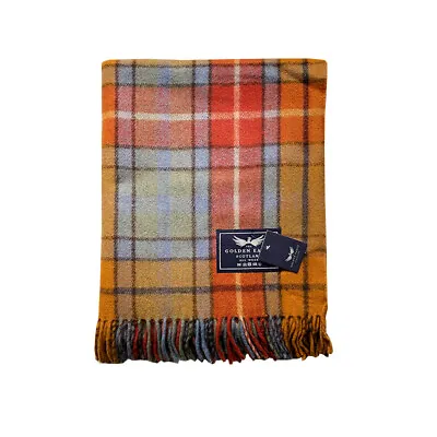 The Golden Eagle Antique Buchanan Rug Blanket Scotland Tartan Check Large Throw • £40