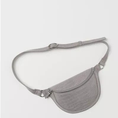 H&M Faux Crocodile Patterned Waist Bag Gray • $19