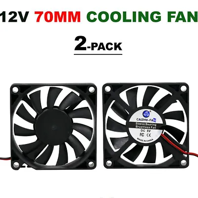 2X 7015 Mini Cooling Fan PC Computer Case Printer 2-Pin 70x70x15mm  DC5V/12V/24V • £4.79