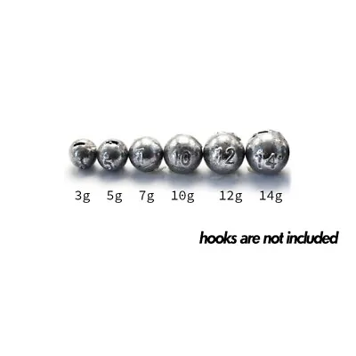 10/50pcs Fishing Jig Heads Cheburashka Ball Weights Lead 3g -14g Soft Lures • £5.77