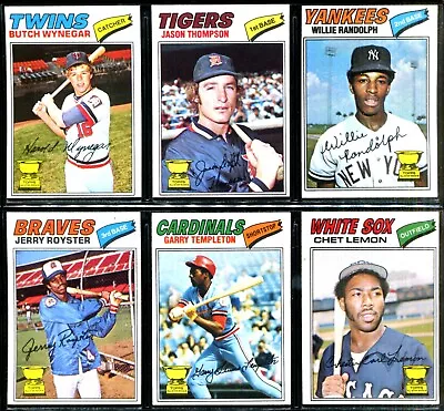 1977 Topps Baseball All 10 All-Star Rookie Team FIDRYCH LEMON RANDOLH TEMPLETON • $19.99