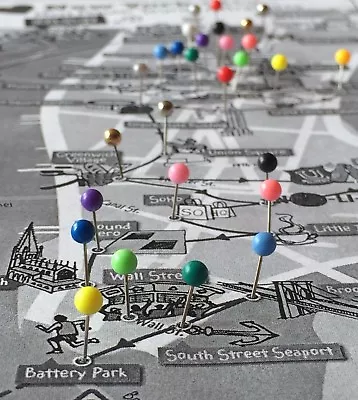 £0.99 • Buy 20 X 4mm Round Headed Map Push Pins ~ Cork/Notice Board Tacks 20 Rainbow Colours