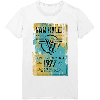 Van Halen Tour Pasadena 1977 Official Tee T-Shirt Mens Unisex • £15.99