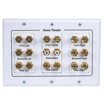 $50.43 • Buy 8.2 Surround Sound Speaker Wall Plate 3-Gang Banana Binding Post Home Theater