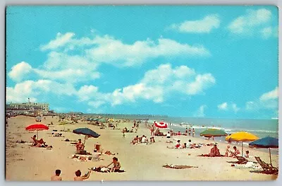 Virginia Beach Virginia - Bathers Enjoying The Sun & Surf - Vintage Postcard • $5.39