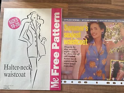 UNUSED Vintage ME Sewing Pattern HALTER NECK WAISTCOAT Size 10-20 (76) • £4.99