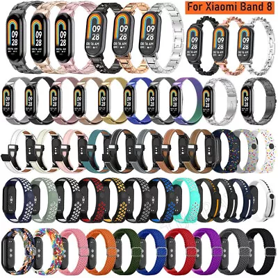 For Xiaomi Mi Band 8/NFC Silicone Nylon Stainless Steel Leather Watch Band Strap • £8.26