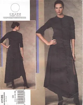 Vogue 1135 Pattern Chado Ralph Rucci Uncut Size 12-18 Panelled Asymmetric Dress • $19.26