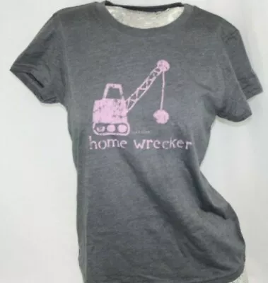 Womens Juniors David & Goliath Home Wrecker Grey Pink Novelty Tee T-Shirt  • £11.56