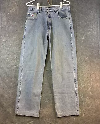 Tommy Hilfiger Men's 30x30 Freedom Jeans Flag Patch Denim Relaxed Canada Made • $26.99