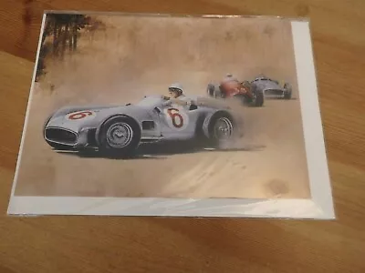 £5 • Buy Mercedes Benze W196 1955 Monaco Grand Prix Stirling Moss Art Greeting Card